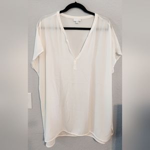 J. Jill Size XL Ivory Polyester Blouse